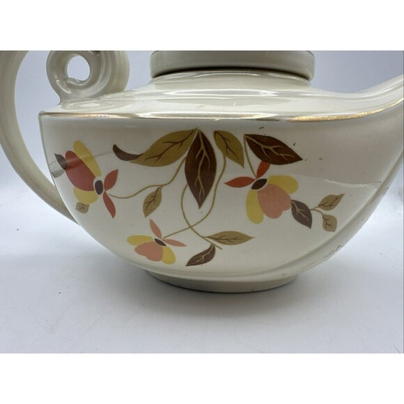 Aladdin Tea Pot Hall Autumn Leaf with Lid and Infuser Vintage MCM - Picture 5 of 15